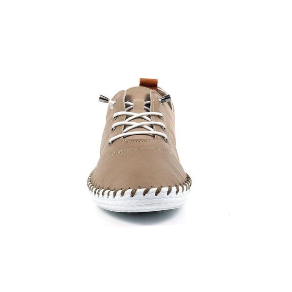 ST IVES LEATHER PLIMSOLE Taupe