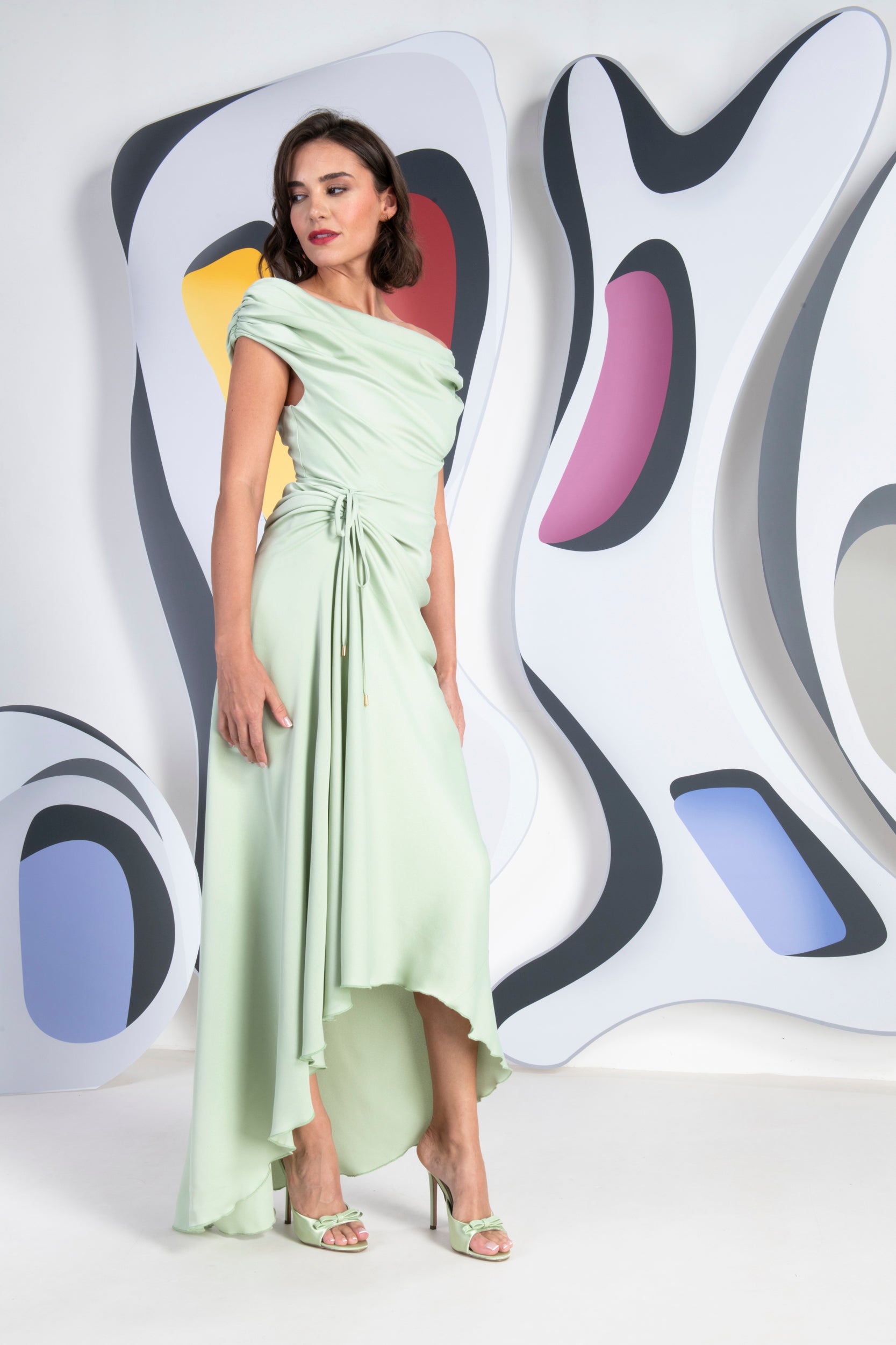 Kevan Jon Eugenia Bardot Asym Plum