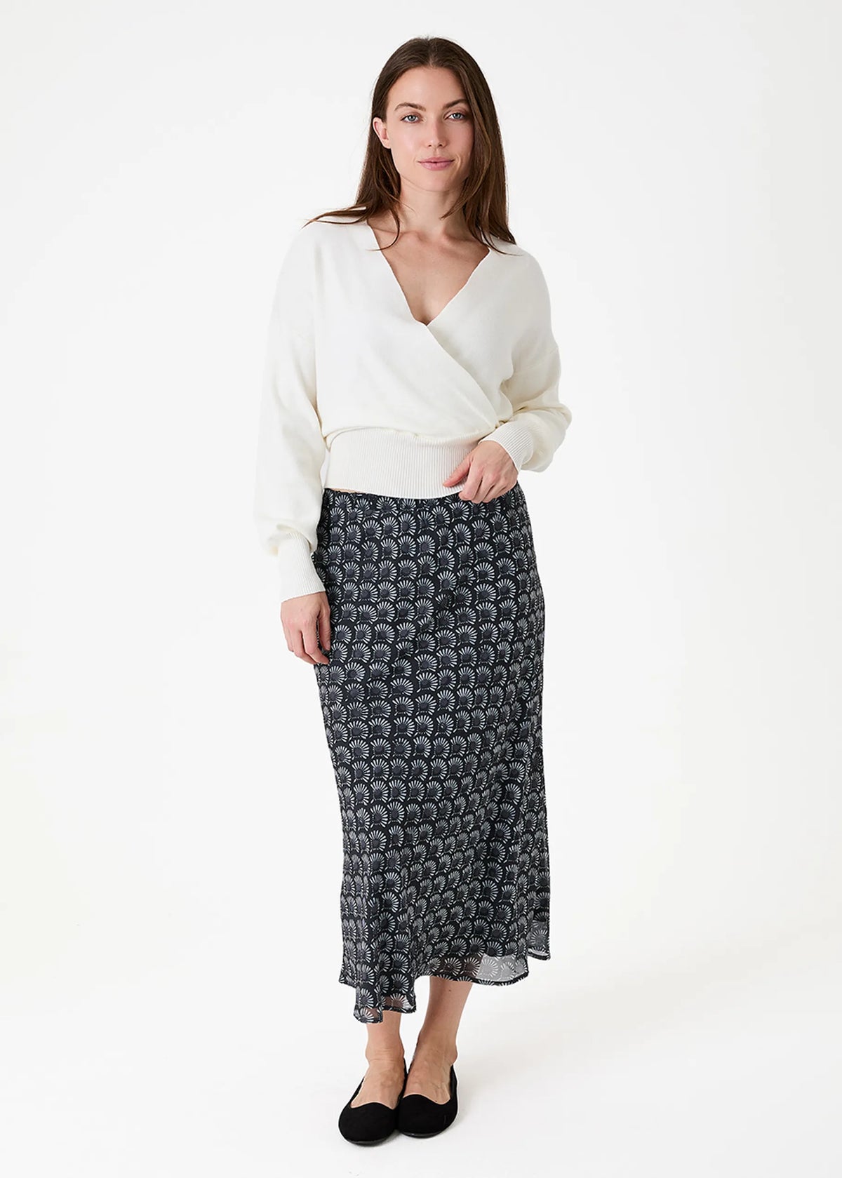 Dreams London AA0565 Cashmere Like Long Sleeve Wrap Front Jumper