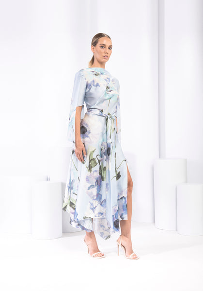 Kevan Jon Como Knee Floral Satin