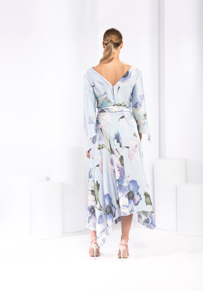 Kevan Jon Como Knee Floral Satin