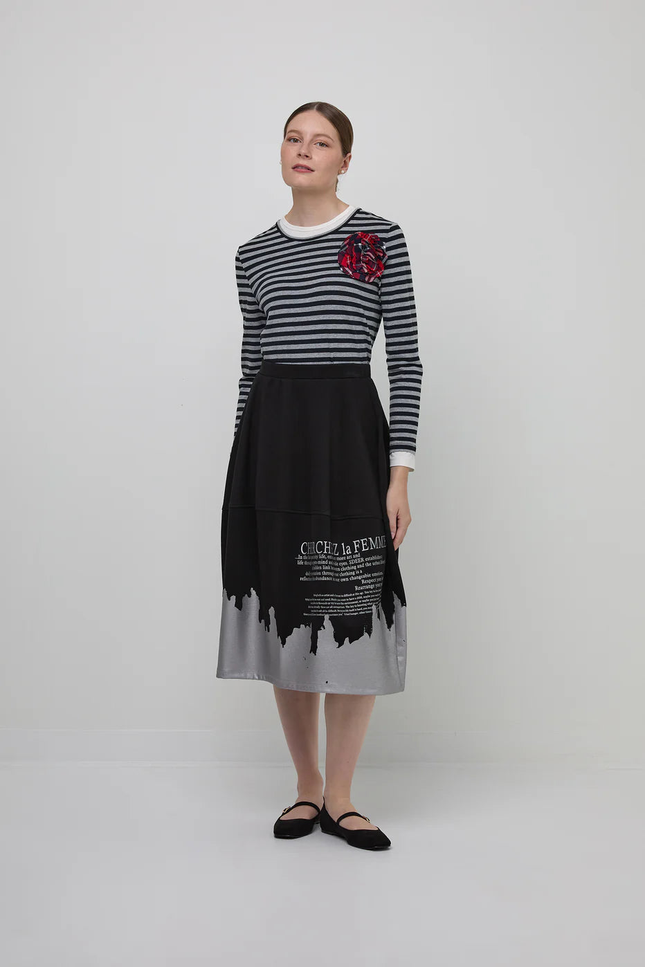UCHUU Circle printed skirt CF24-205