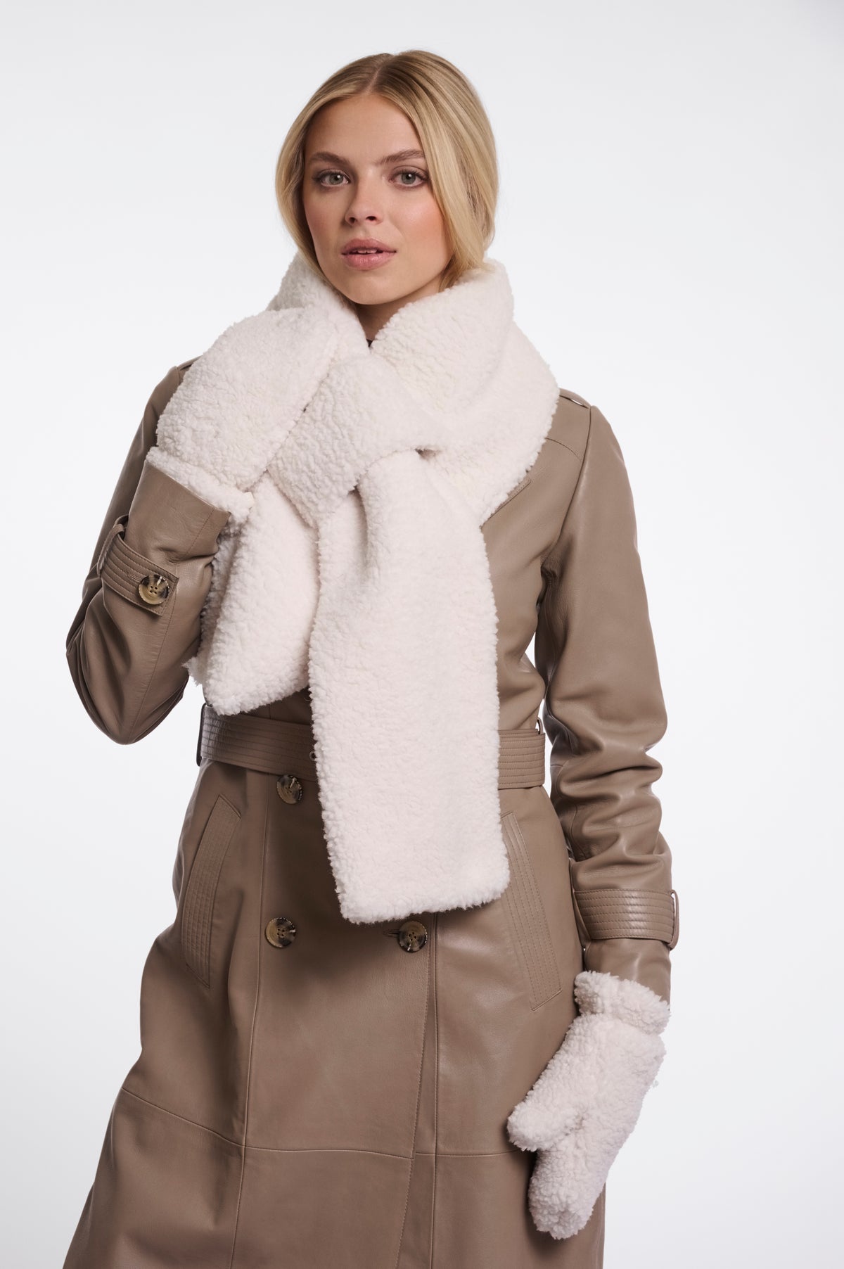 Rino & Pelle ASHO TEDDY SCARF - BIRCH