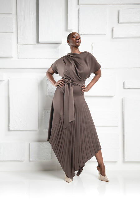 KEVAN JON KYOTO FLO PINK DELAUNEY SCUBA KNEE LENGTH DRESS