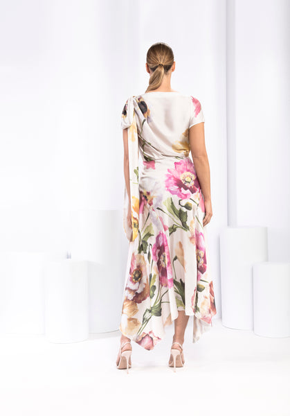 Kevan Jon Didi Drape Floral Satin