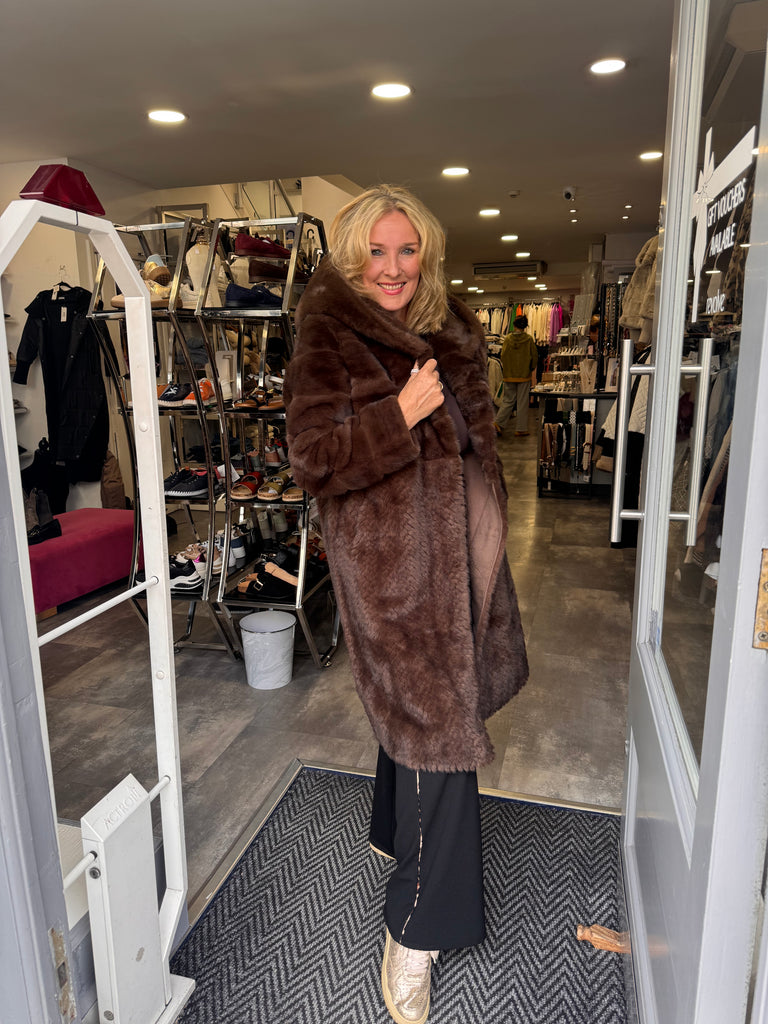 Foreva Young Liz long faux fur hooded coat
