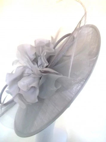 Snoxell & Gwyther 1107 silver  feather fascinator