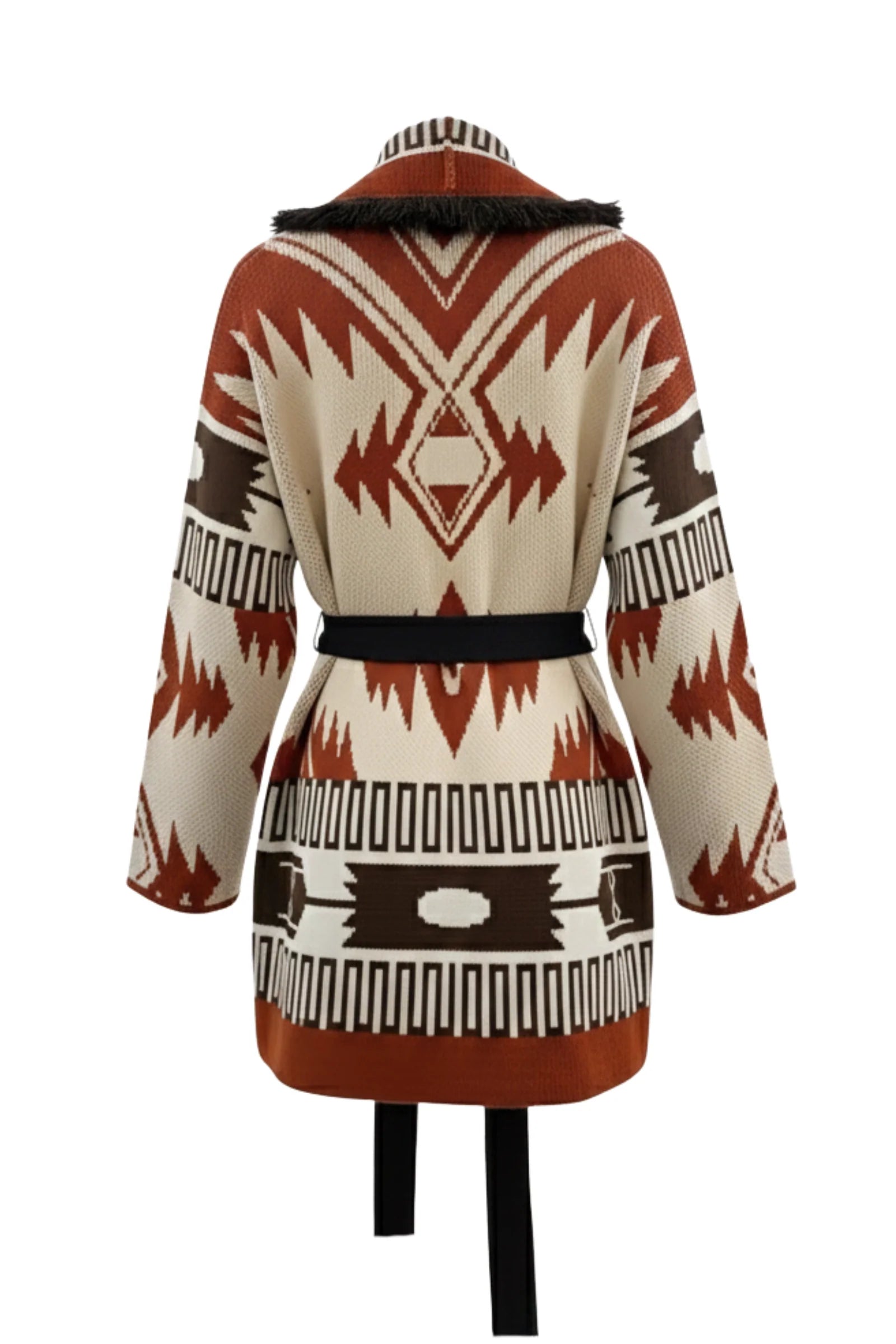 Astrid Cardigan. Libby Loves. White/Brown. One size