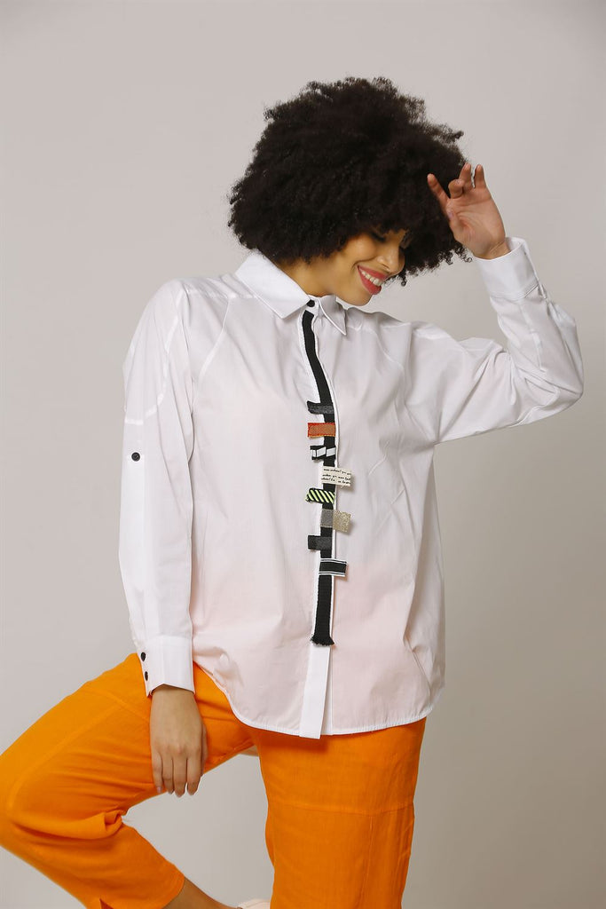 BIZE 823 Asymmetric Poplin Shirt