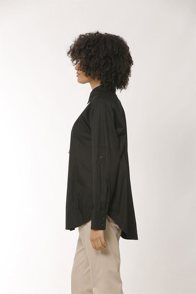 BIZE 823 Asymmetric Poplin Shirt