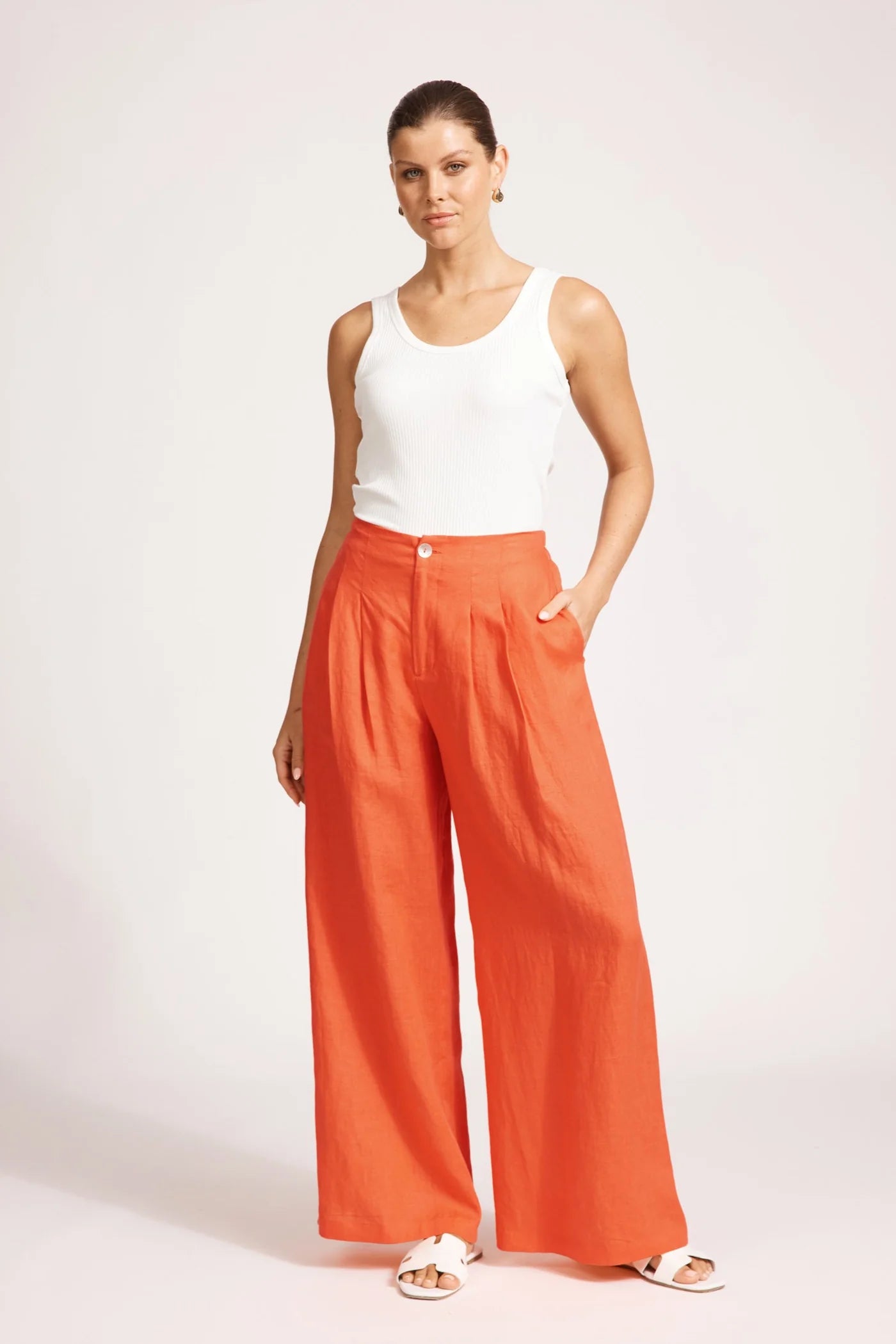 Eb & Ivy MIRAMAR PALAZZO PANT - CORAL