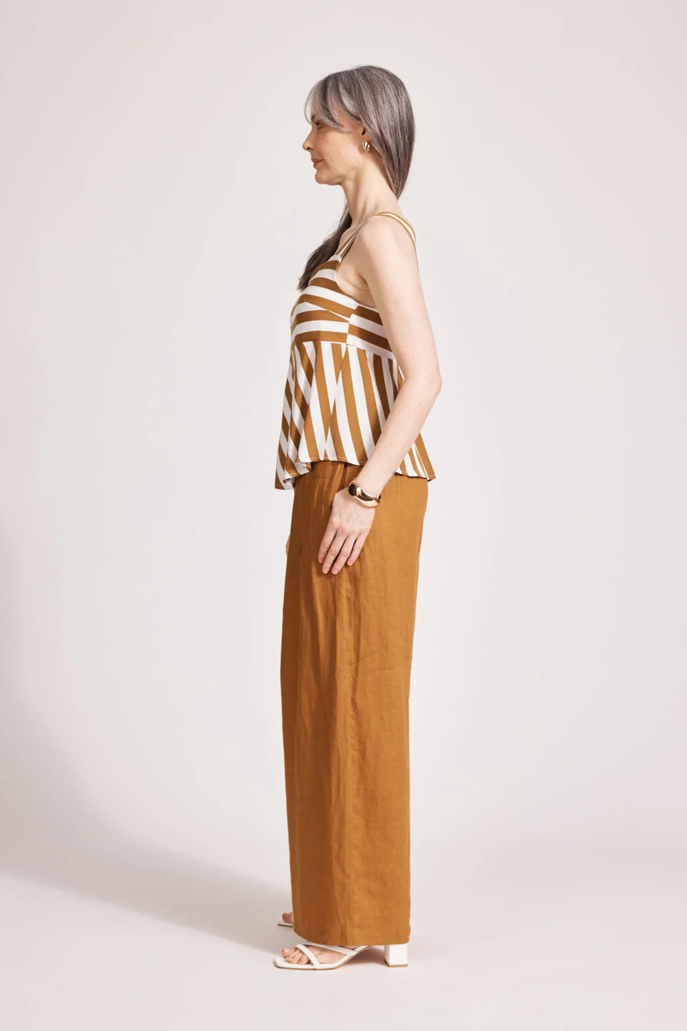 Eb & Ive TREVILLE STRIPE TANK - CARAMEL