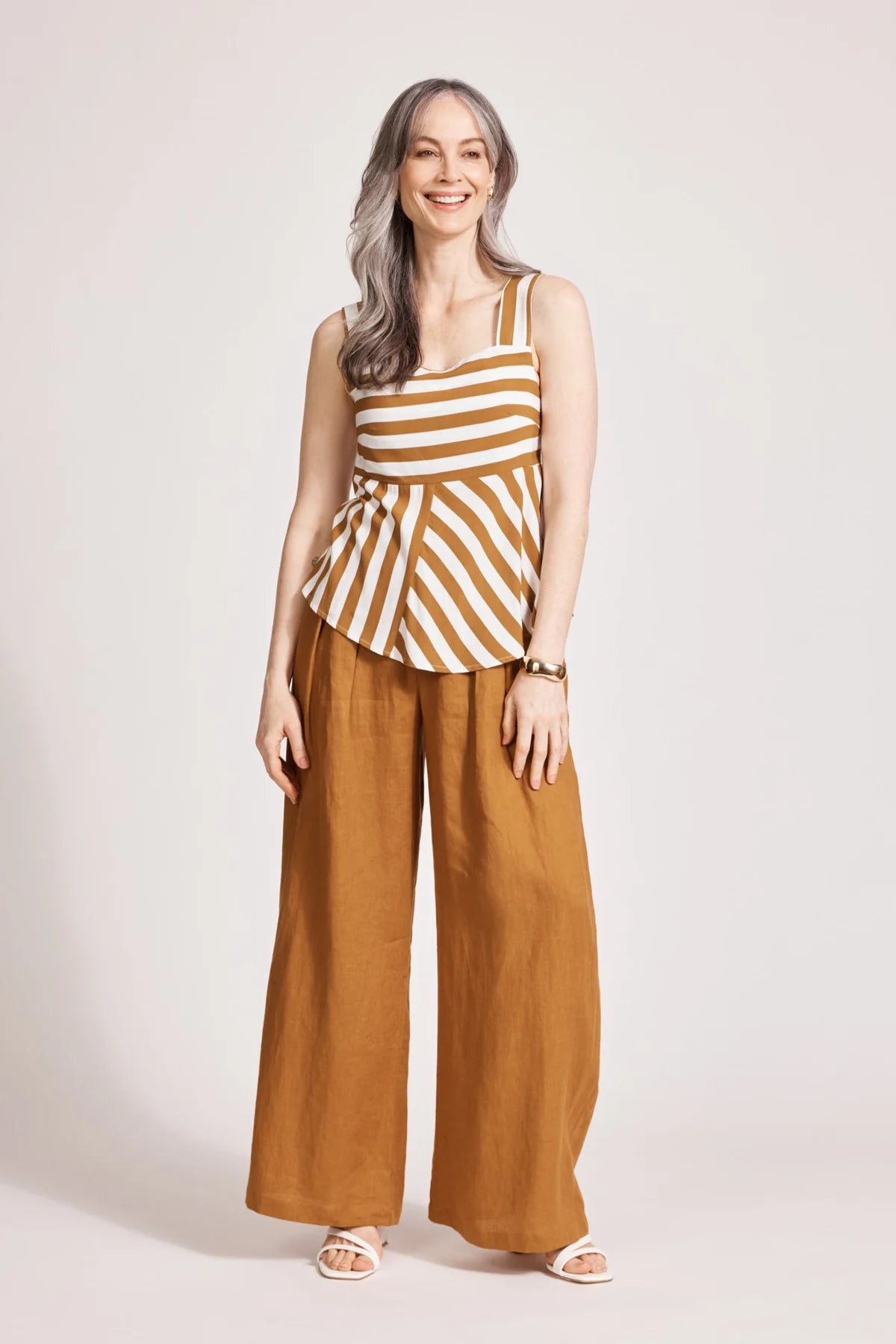 Eb & Ive TREVILLE STRIPE TANK - CARAMEL