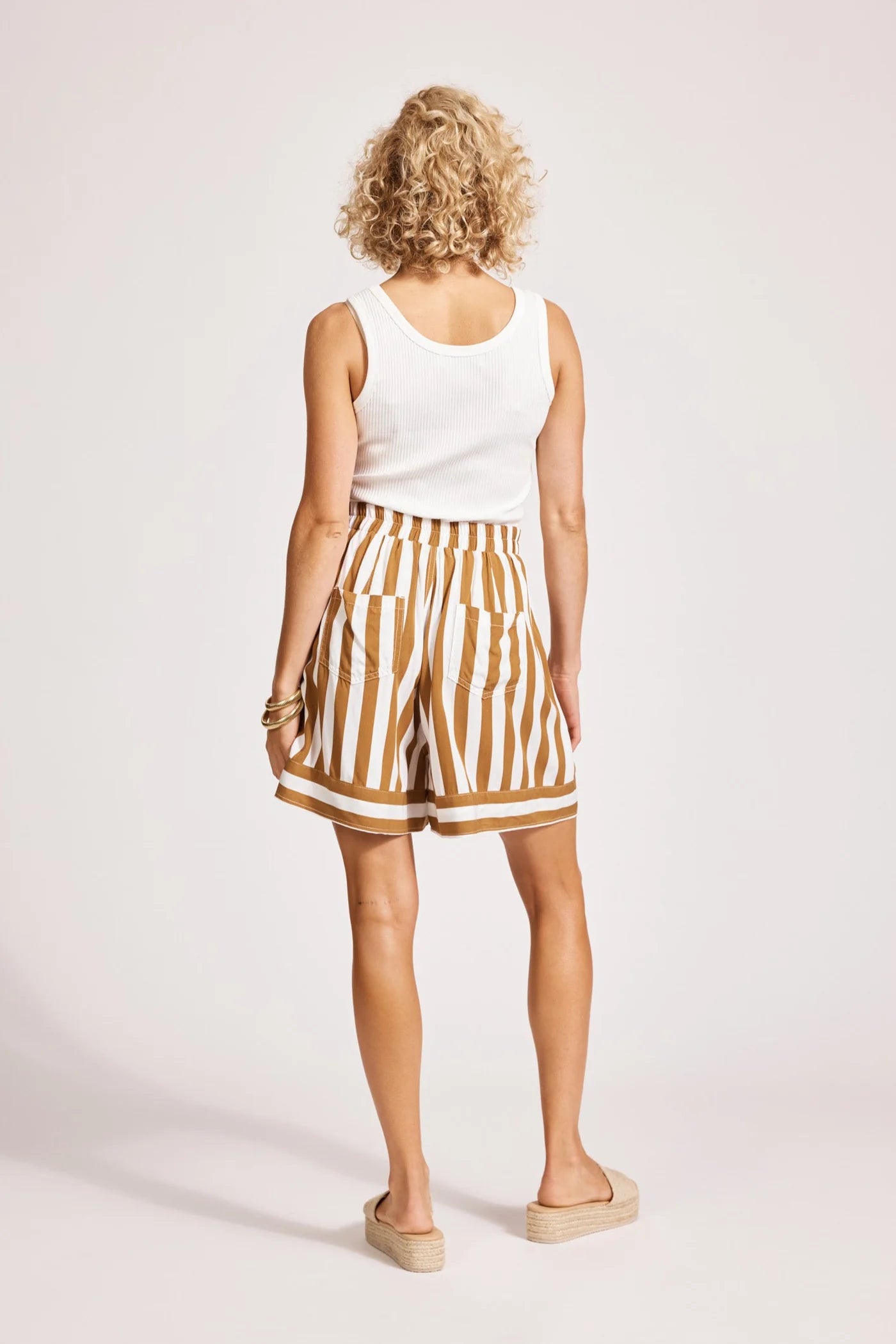 Eb & Ive TREVILLE STRIPE SHORT - CARAMEL