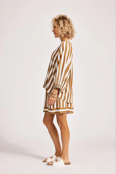 Eb & Ive TREVILLE STRIPE BLOUSE - CARAMEL