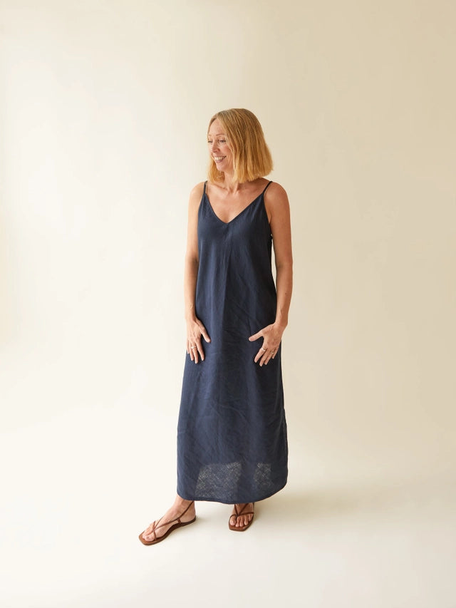 CHALK Iris dress Navy