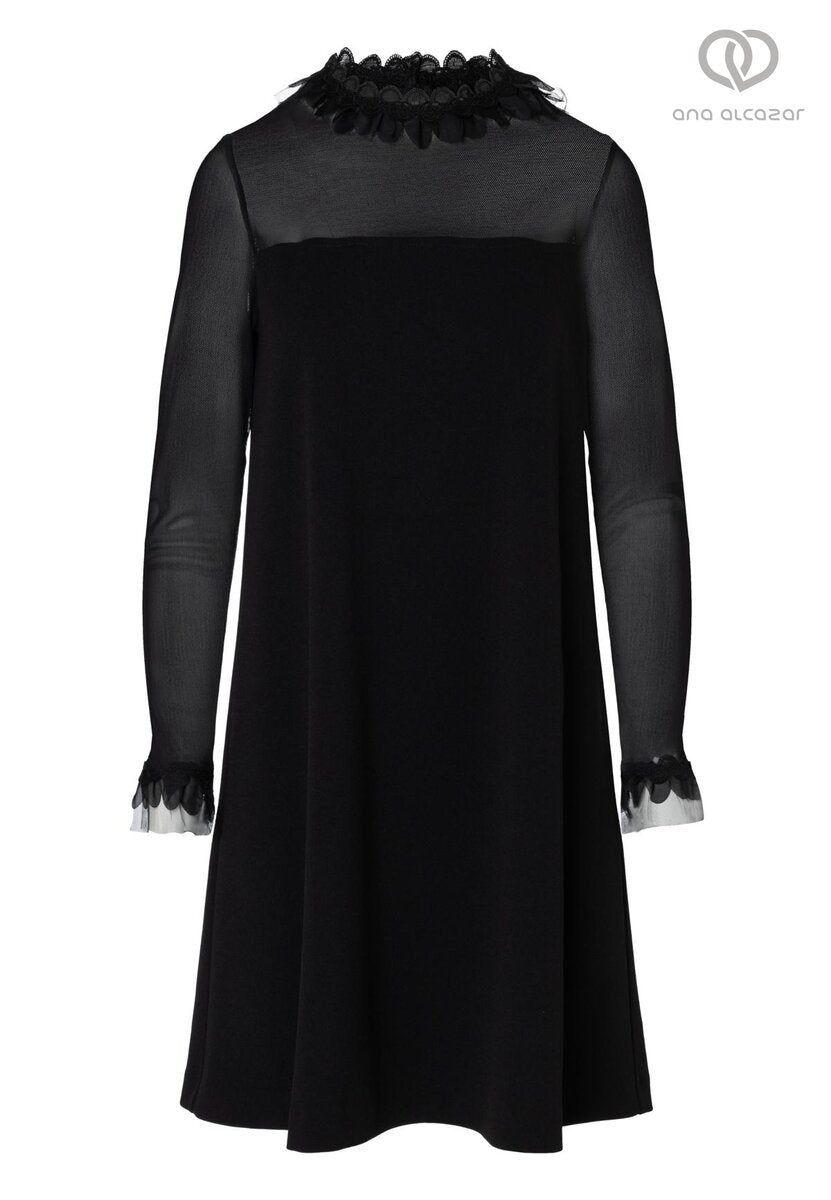 ana alcazar 042196 Black Aplique dress