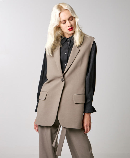 ACCESS FASHION Single button waistcoat with Pants with pleats