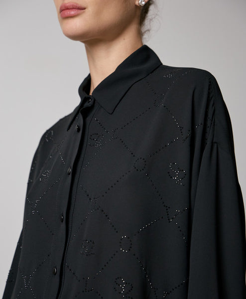 ACCESS FASHION Rhinestone Embellished Shirt