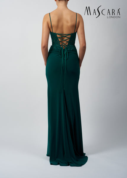 MC18328 TIE BACK DRESS BERRY