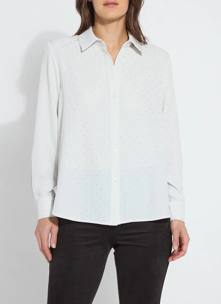 LYSSE Parker embellished shirt White