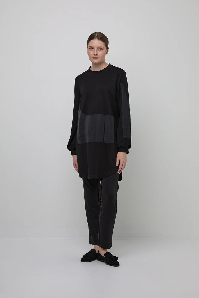 UCHUU Contrast Panel sweatshirt Dress 707