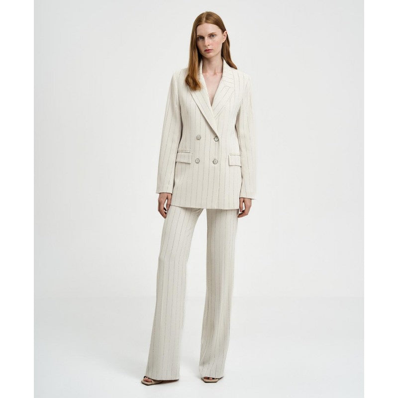 ACCESS FASHION double breasted rhinestone suit