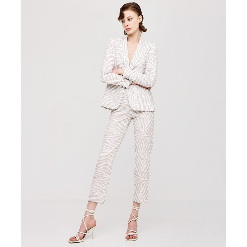 ACCESS FASHION Zebra printed tailored suit