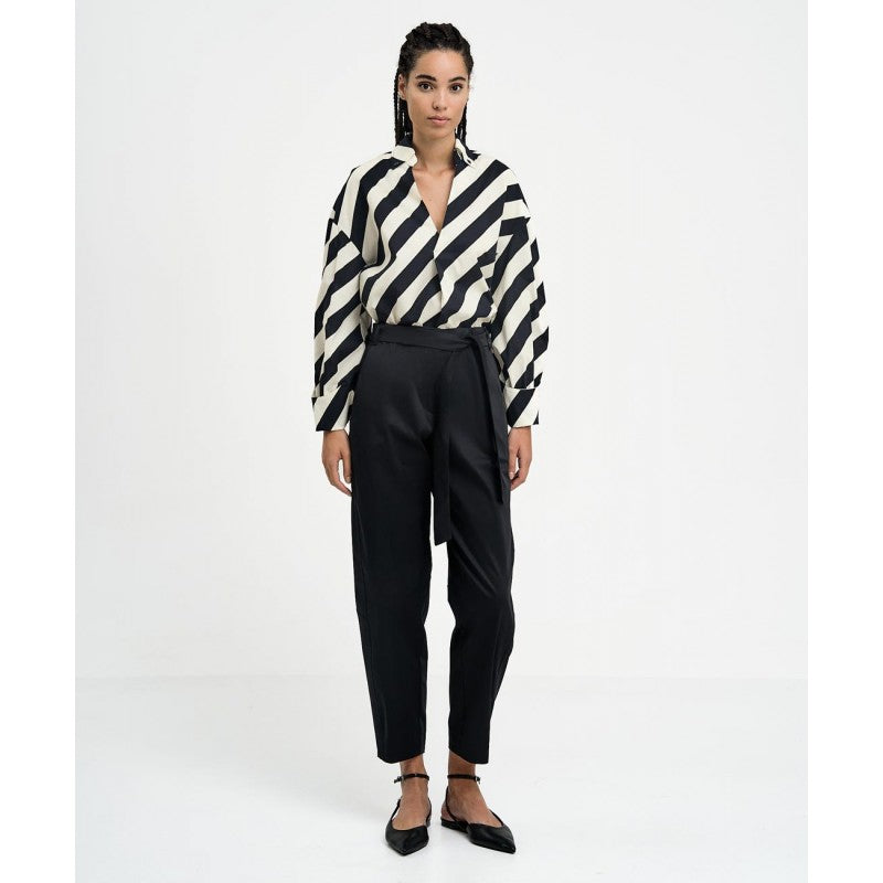 ACCESS FASHION Draped Stripe Blouse