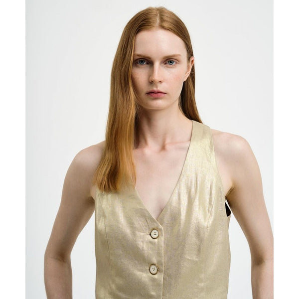 ACCESS FASHION Metallic-effect vest top