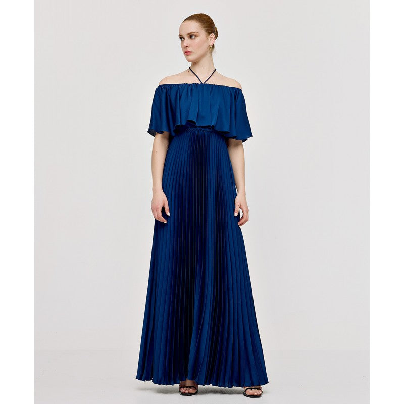 ACCESS FASHION Maxi creased effect dress