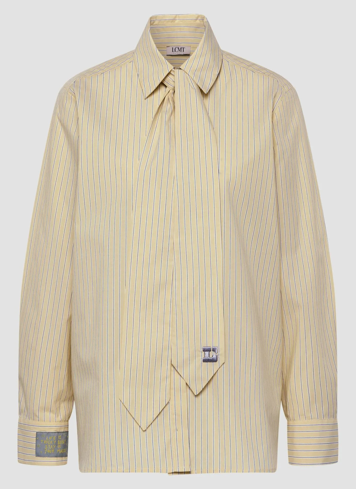 LCMT 623102 lemon pinstripe shirt