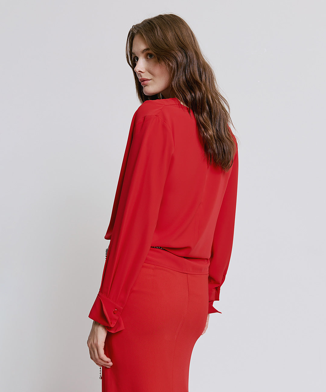 Access Fashion 2191 Red Wrap blouse wide cuff