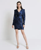 Access fashion 3039 Mini dress with gatherings Plum