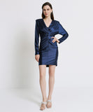 Access fashion 3039 Mini dress with gatherings Plum