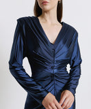 Access fashion 3039 Mini dress with gatherings Plum
