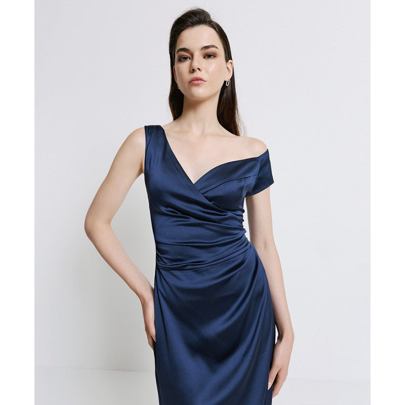 ACCESS FASHIONS Asymmetric Neckline Maxi
