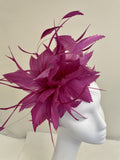 Snoxell & Gwyther 1107 magenta feather fascinator