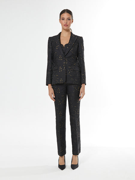 Carla ruiz Black Gold  Brocade trouser suit