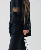 ACCESS FASHION Fishnet long bomber jacket