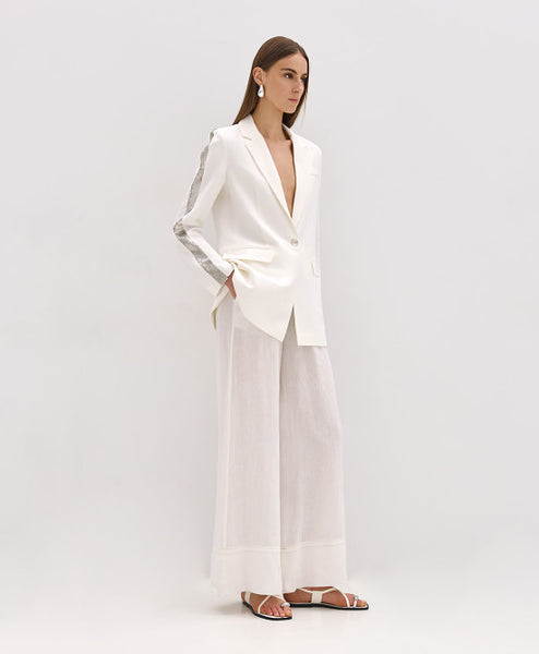 ACCESS FASHION blazer and jogger with sequin Offwhite