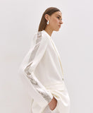 ACCESS FASHION blazer and jogger with sequin Offwhite