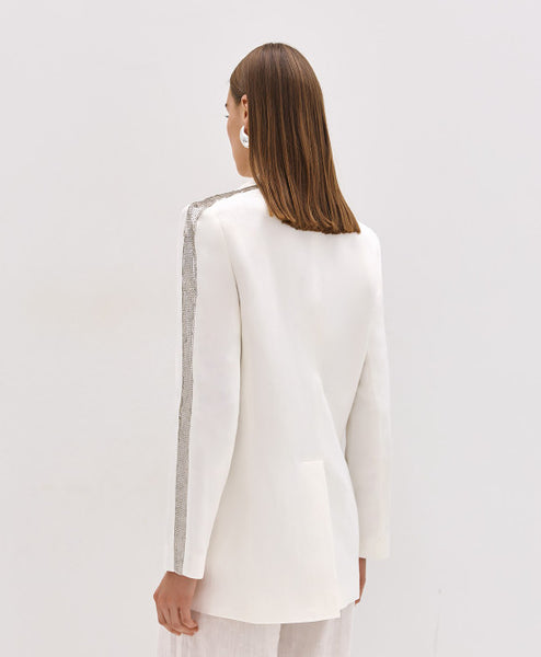 ACCESS FASHION blazer and jogger with sequin Offwhite