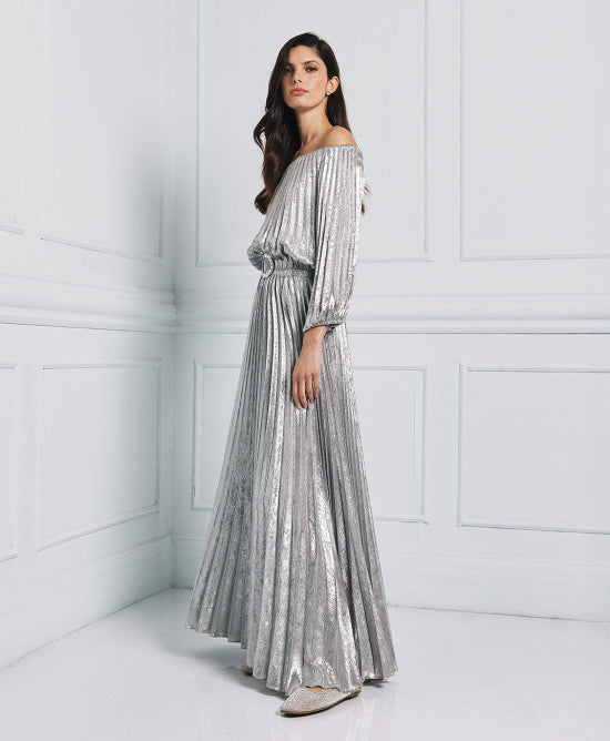 ACCESS FASHION Off-the-shoulders pleated dress
