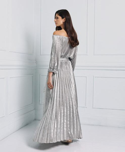 ACCESS FASHION Off-the-shoulders pleated dress