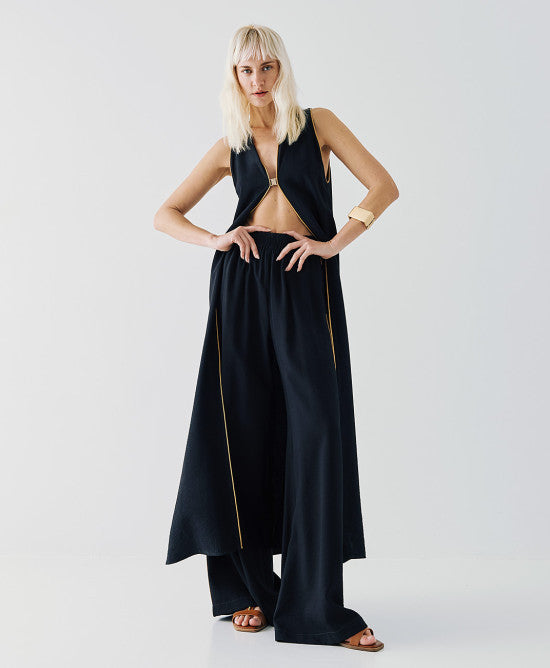 ACCESS FASHION Pants with two-toned details