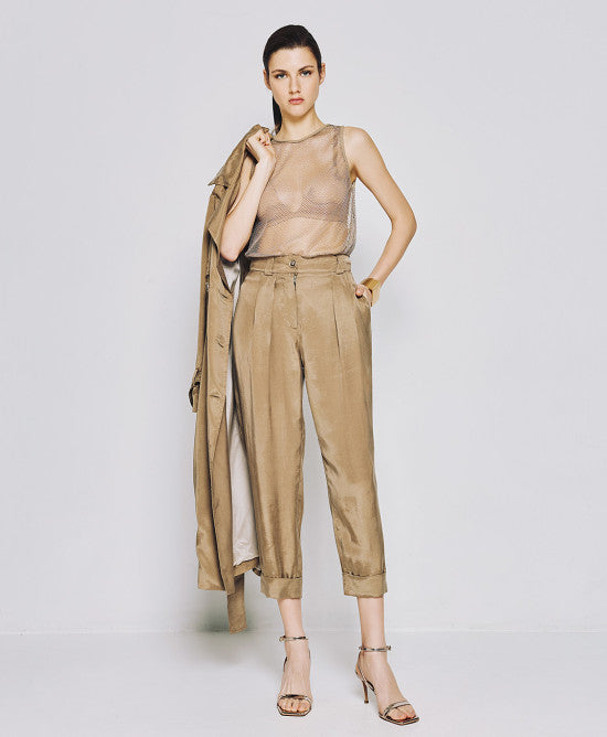 ACCESS FASHION Slouchy pants with turn-up hemlines