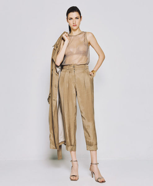ACCESS FASHION Slouchy pants with turn-up hemlines