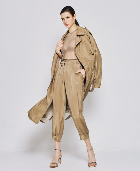 ACCESS FASHION Slouchy pants with turn-up hemlines