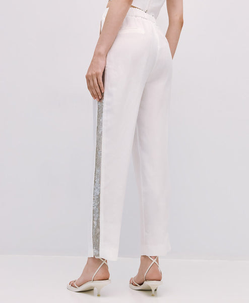 ACCESS FASHION blazer and jogger with sequin Offwhite
